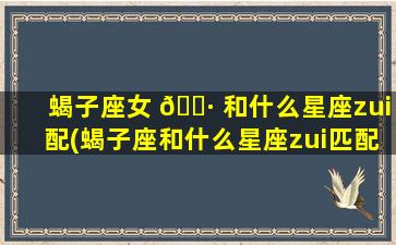 蝎子座女 🌷 和什么星座zui
配(蝎子座和什么星座zui
匹配)